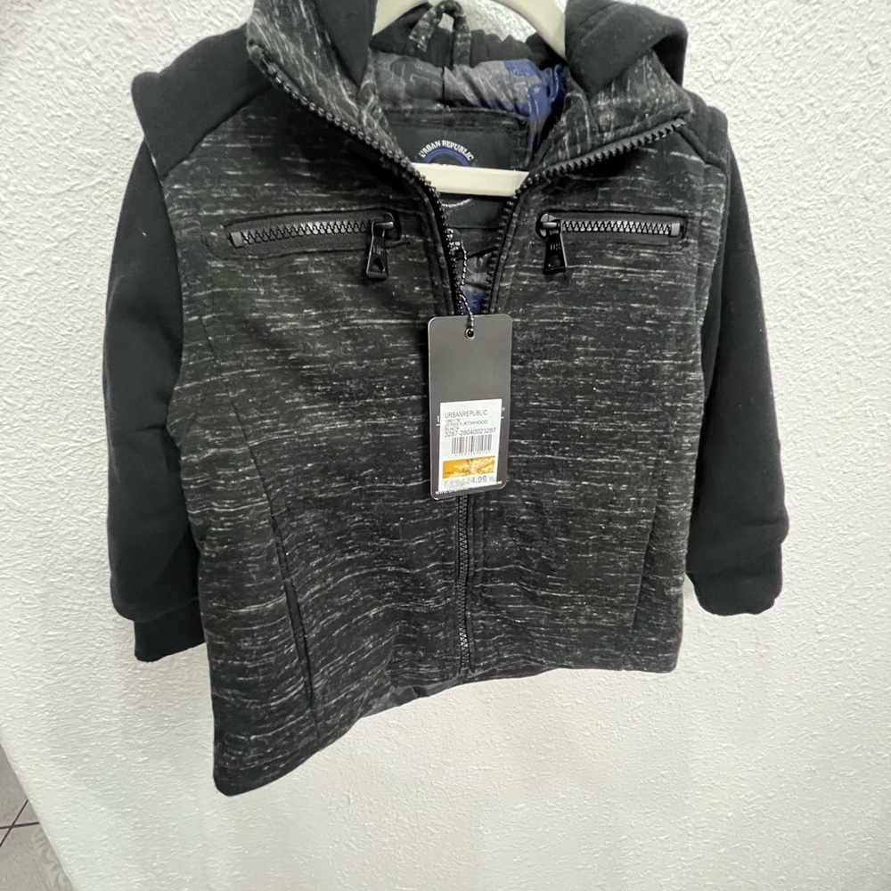 Urban Renewal Charcoal and Black Kids Hoodie Jacket